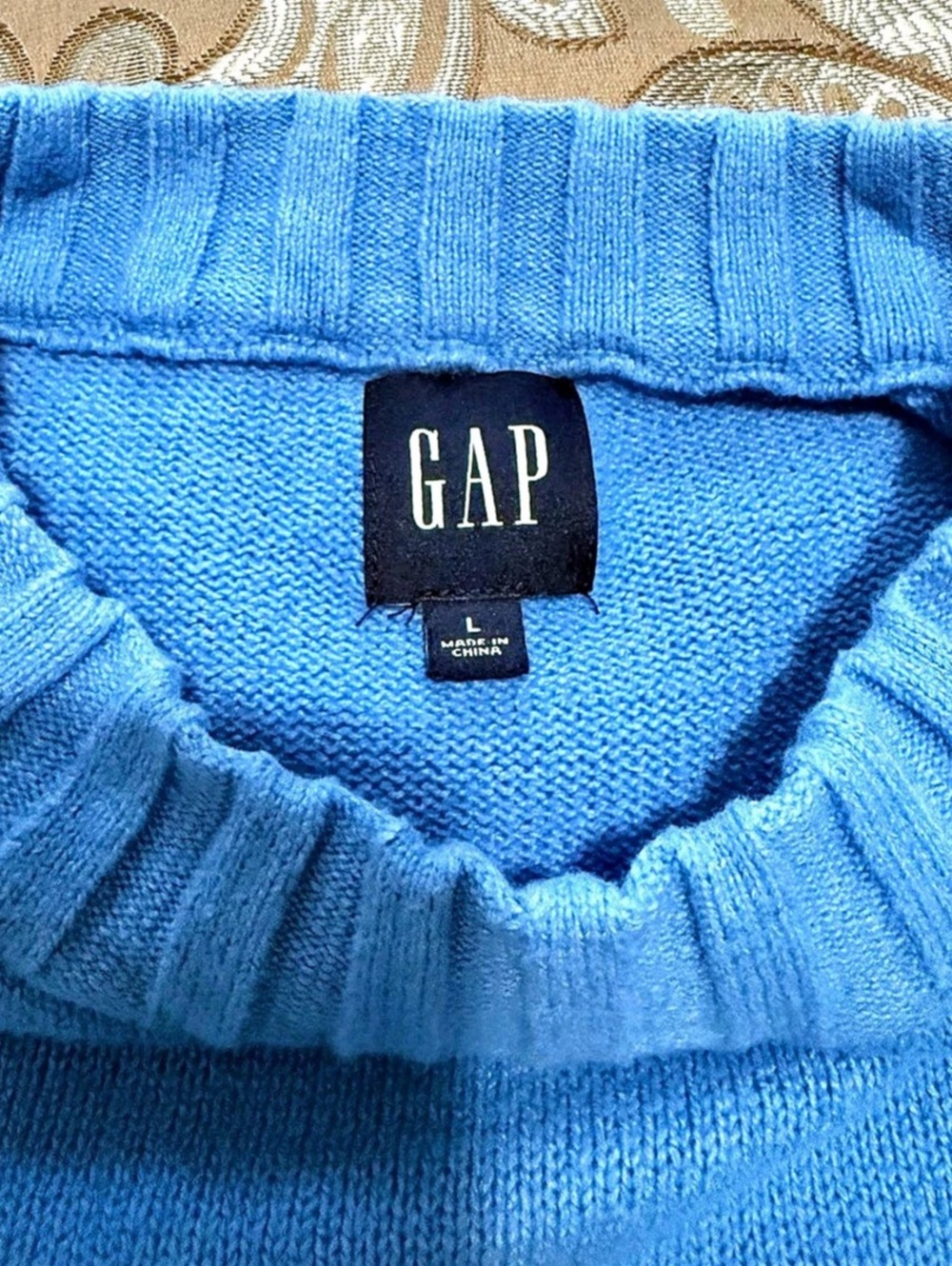 Gap Women Knit Crewneck Sweater Blue Large - Picture 3 of 3
